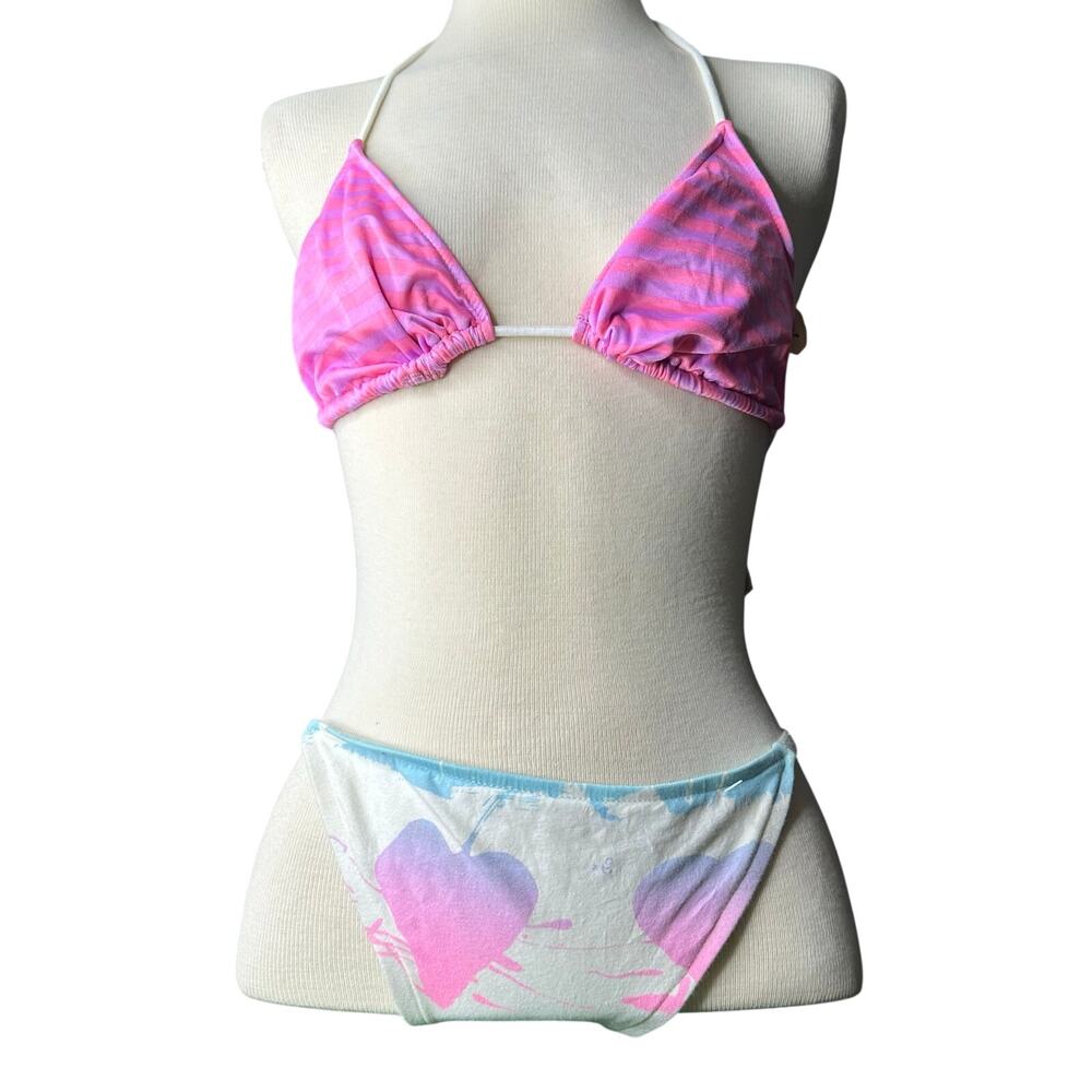 Vintage y2K/90s Bikini Swim Mixed Suit Pink and white
Women’s Size M